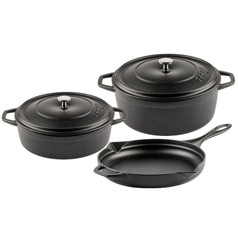 Cast iron pan set of 3 parts Hosse, Black Onyx - All products