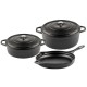 Cast iron pan set of 3 parts Hosse, Black Onyx | Cast iron pan set |  |