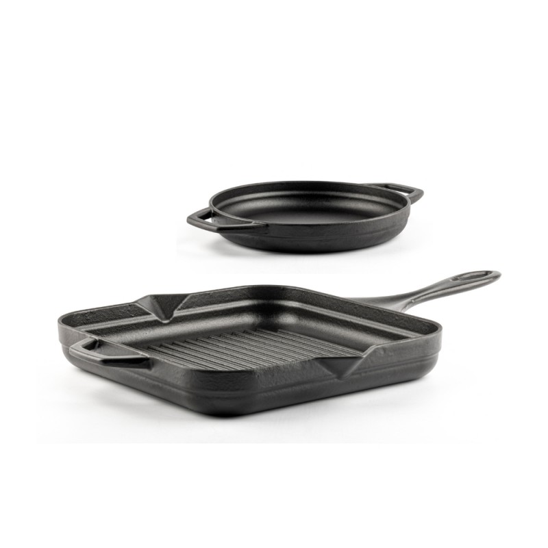 Cast iron pan set of 2 parts Hosse, Black Onyx - Cast iron pan set