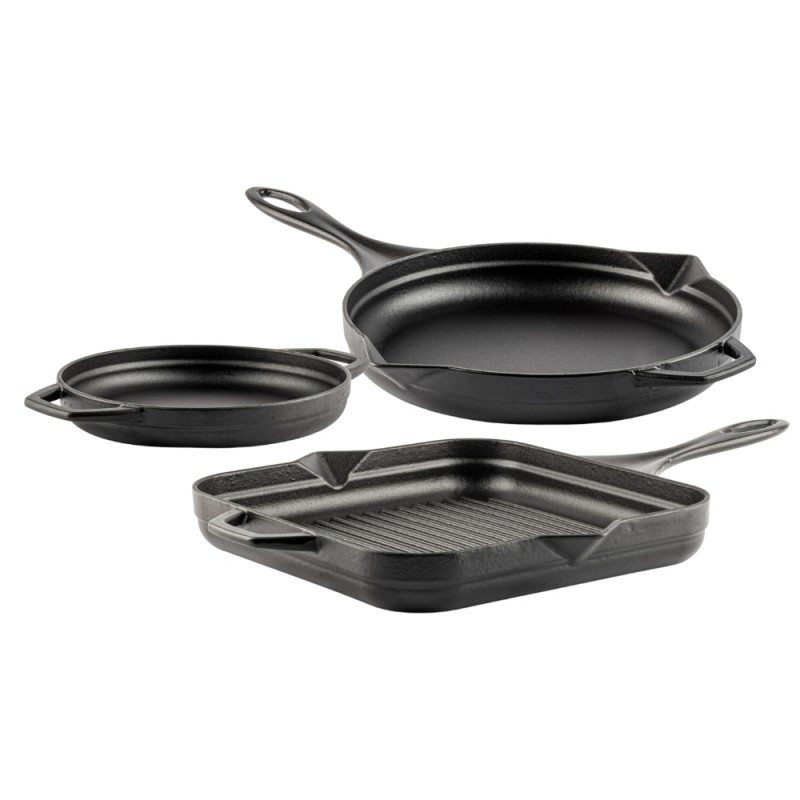 Cast iron pan set of 3 parts Hosse, Black Onyx - All products