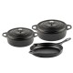 Cast iron pan set of 3 parts Hosse, Black Onyx | Cast iron pan set |  |