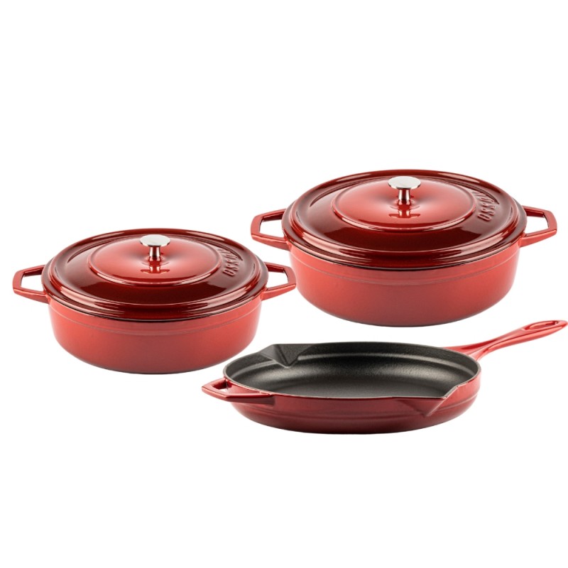 Cast iron pan set of 3 parts Hosse, Rubin - Cast iron pan set