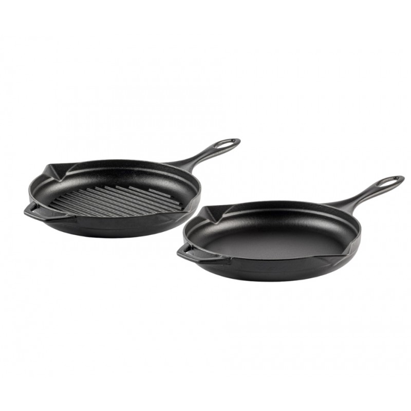 Cast iron pan set of 2 parts Hosse, Black Onyx - Cast iron pan set