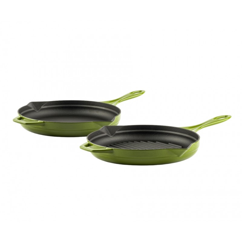 Cast iron pan set of 2 parts Hosse, Bamboo - Cast iron pan set