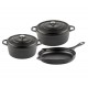 Cast iron pan set of 3 parts Hosse, Black Onyx | Cast iron pan set |  |