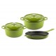 Cast iron pan set of 3 parts Hosse, Bamboo | Cast iron pan set |  |