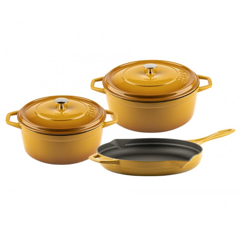 Cast iron pan set of 3 parts Hosse, Dijon - Cast iron pan set