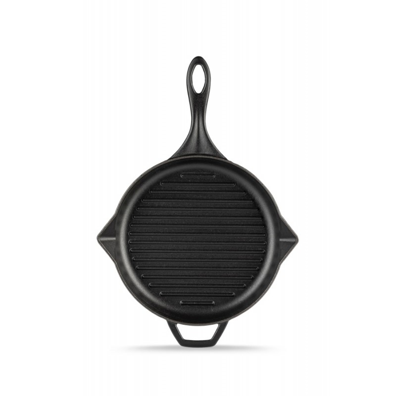 Enameled cast iron grill pan Hosse, Black Onyx, Ф24cm | Cast iron grill pan | Cast iron pan |