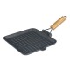 Cast iron grill pan with foldable wooden handle, 28x28 cm | Cast iron grill pan Cast iron grill pan with foldable wooden handle, 28x28 cm | Cast iron grill pan | Cast iron pan |