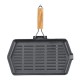 Cast iron grill pan with foldable wooden handle, 35x21 cm | Cast iron grill pan Cast iron grill pan with foldable wooden handle, 35x21 cm | Cast iron grill pan | Cast iron pan |
