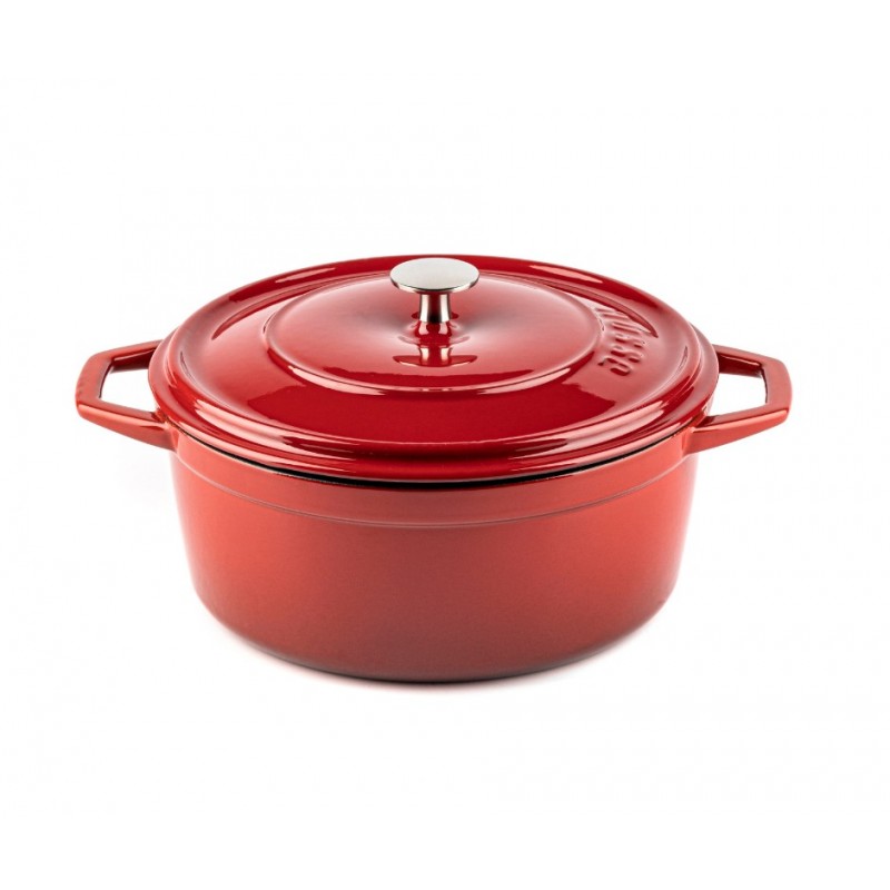 Cast iron deep pot Hosse, Rubin, Ф24 - Red cast iron cookware