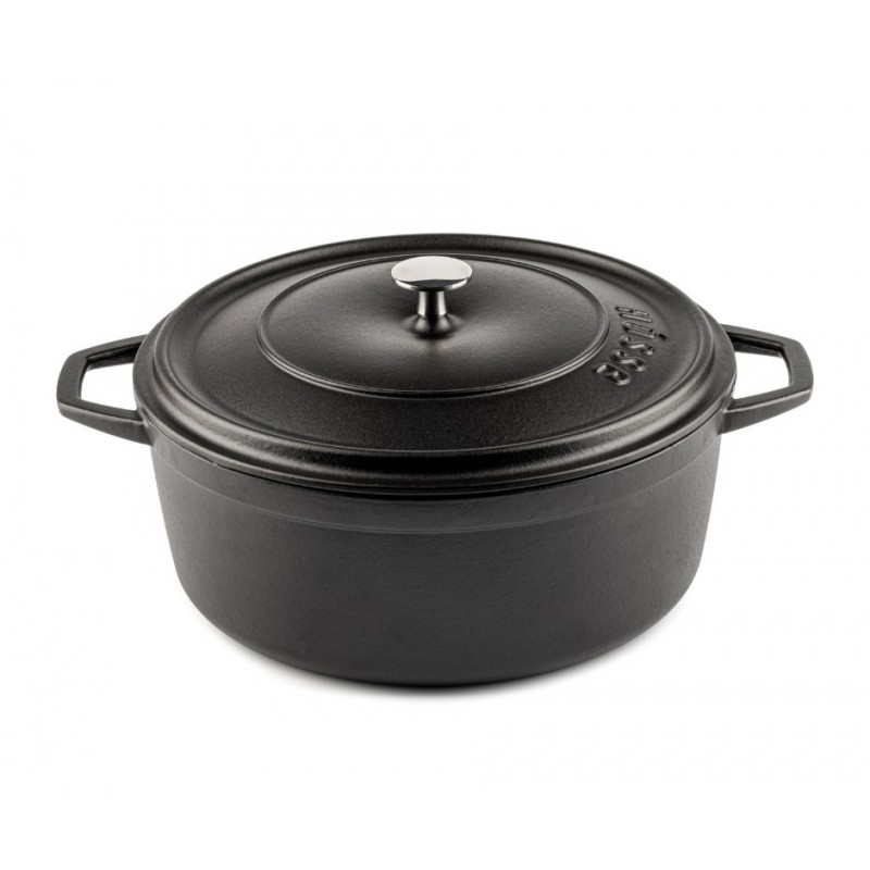 Cast iron deep pot Hosse, Black Onyx, Ф28 - Black cast iron cookware