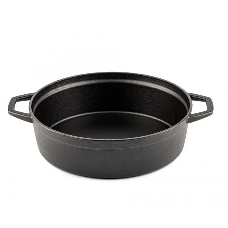 Cast iron shallow pot Hosse, Black Onyx, Ф28 - Black cast iron cookware