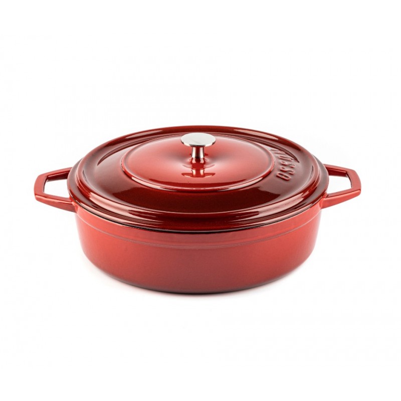 Cast iron shallow pot Hosse, Rubin, Ф26 - Red cast iron cookware