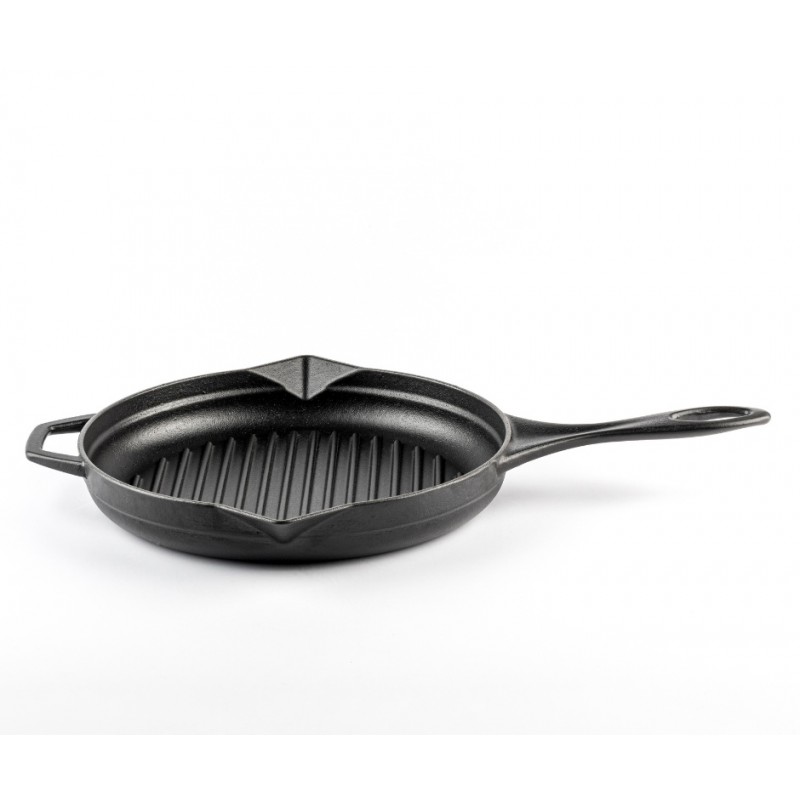 Enameled cast iron grill pan Hosse, Black Onyx, Ф28cm | Cast iron grill pan | Cast iron pan |