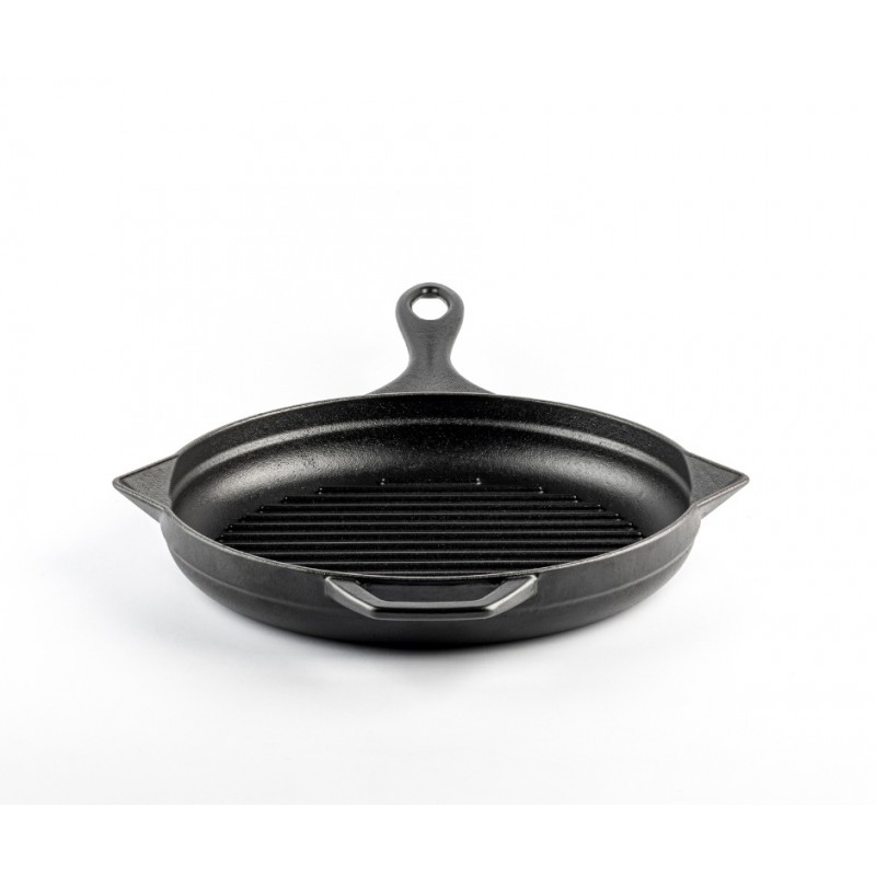 Enameled cast iron grill pan Hosse, Black Onyx, Ф28cm | Cast iron grill pan | Cast iron pan |