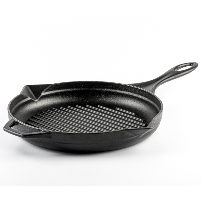 Enameled cast iron grill pan Hosse, Black Onyx, Ф28cm - Cast iron pan