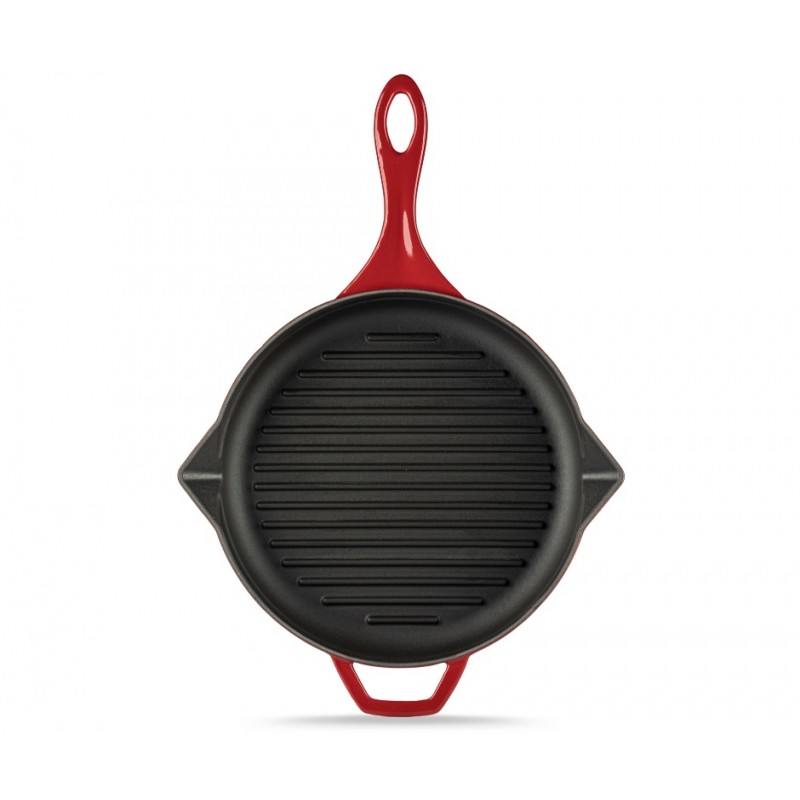 Enameled cast iron grill pan Hosse, Rubin, Ф28cm - Cast iron grill pan