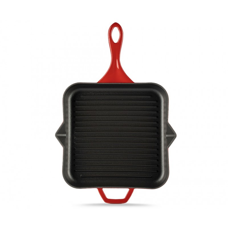 Enameled cast iron grill pan Hosse, Rubin, 28x28cm - Cast iron pan