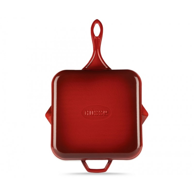 Enameled cast iron grill pan Hosse, Rubin, 28x28cm | Cast iron grill pan | Cast iron pan |