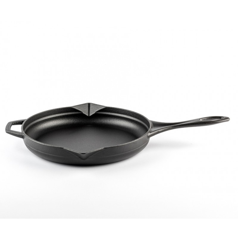 Enameled cast iron pan Hosse, Black Onyx, Ф24cm | Flat cast iron pan | Cast iron pan |