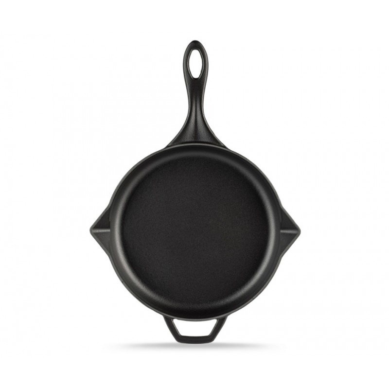 Enameled cast iron pan Hosse, Black Onyx, Ф28cm - Black cast iron cookware