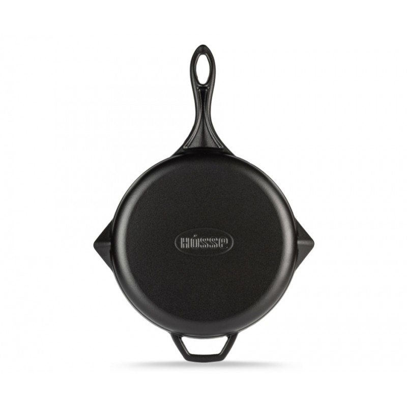 Enameled cast iron pan Hosse, Black Onyx, Ф28cm | Flat cast iron pan | Cast iron pan |