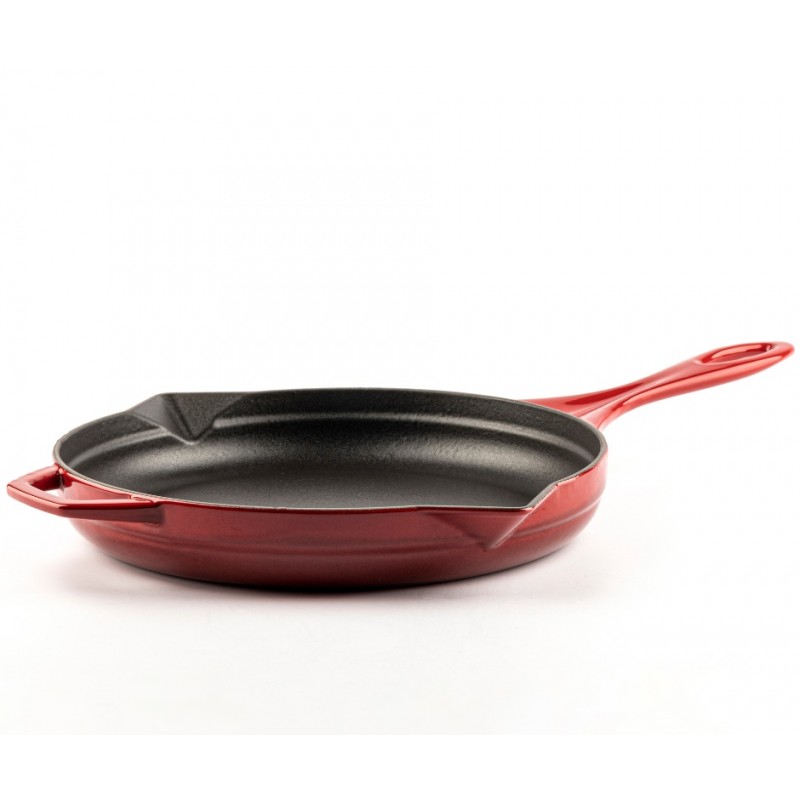 Enameled cast iron pan Hosse, Rubin, Ф28cm | Flat cast iron pan | Cast iron pan |