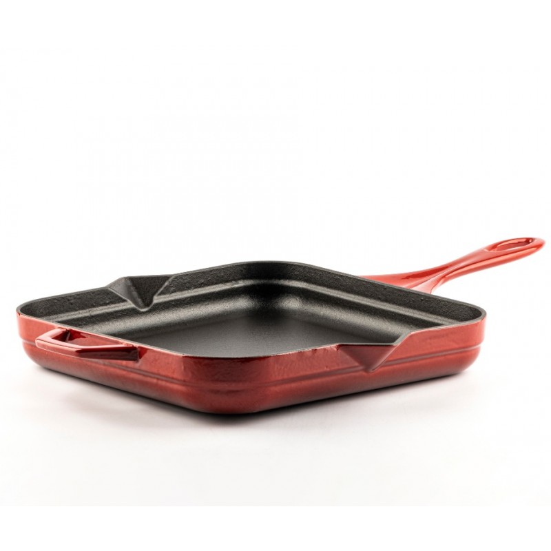 Enameled cast iron pan Hosse, Rubin, 28x28cm - Flat cast iron pan