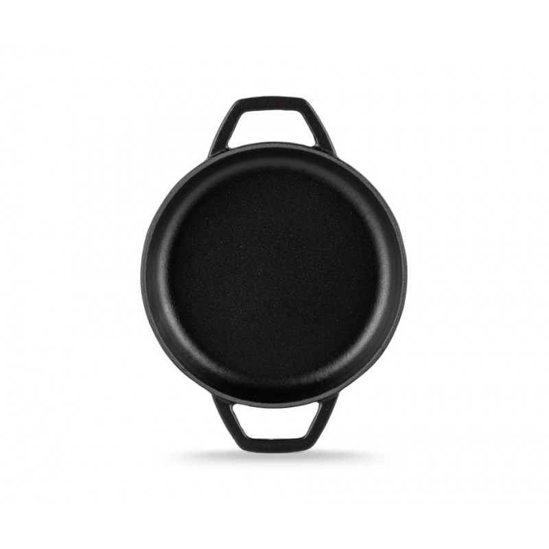 Enameled cast iron pan with two handles Hosse, Black Onyx, Ф16cm | Flat cast iron pan | Cast iron pan |