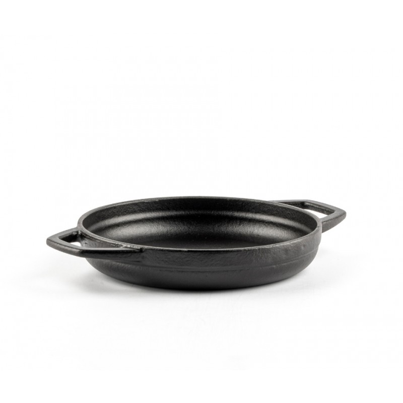 Enameled cast iron pan with two handles Hosse, Black Onyx, Ф16cm - Black cast iron cookware