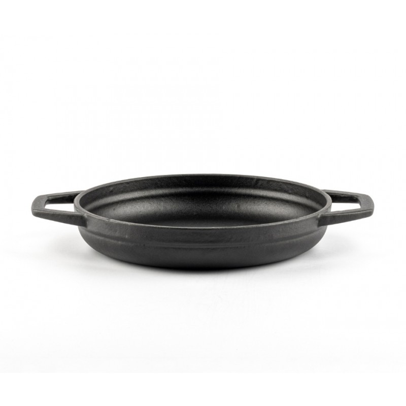 Enameled cast iron pan with two handles Hosse, Black Onyx, Ф19cm - Black cast iron cookware