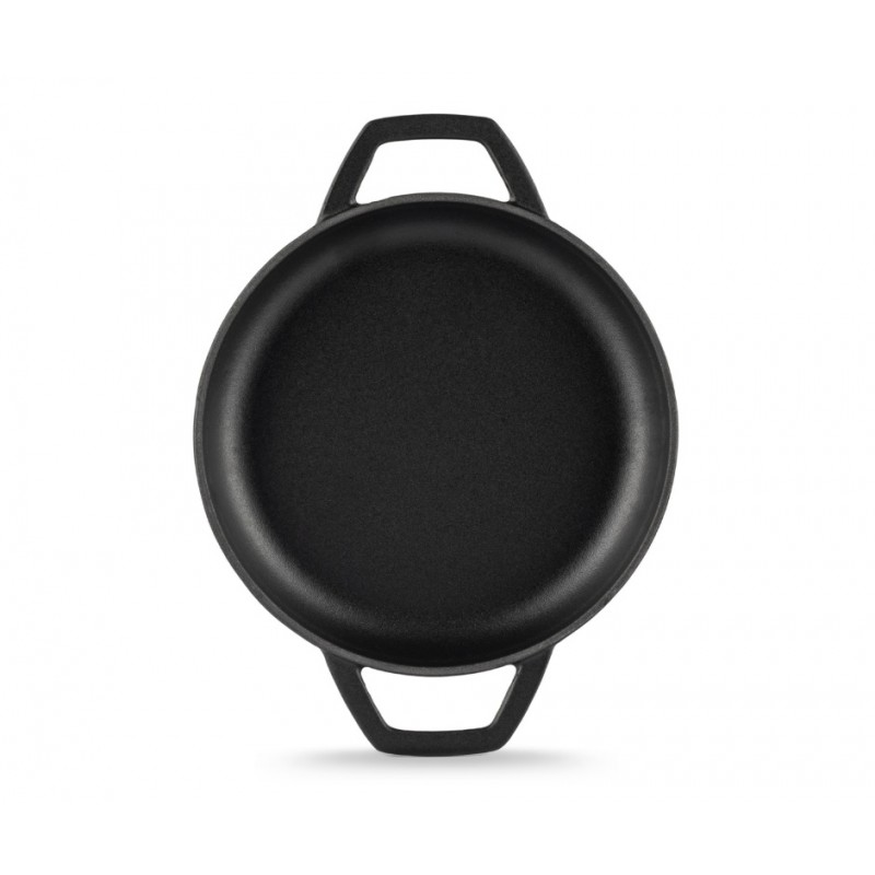 Enameled cast iron pan with two handles Hosse, Black Onyx, Ф19cm | Flat cast iron pan | Cast iron pan |