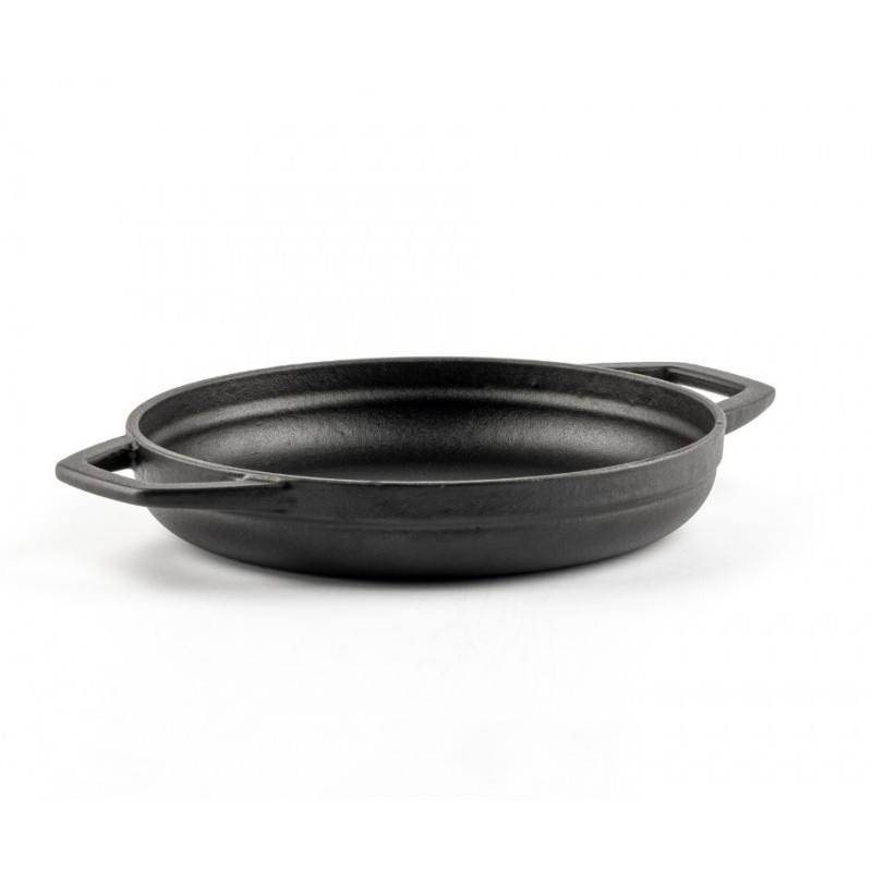 Enameled cast iron pan with two handles Hosse, Black Onyx, Ф19cm - Black cast iron cookware