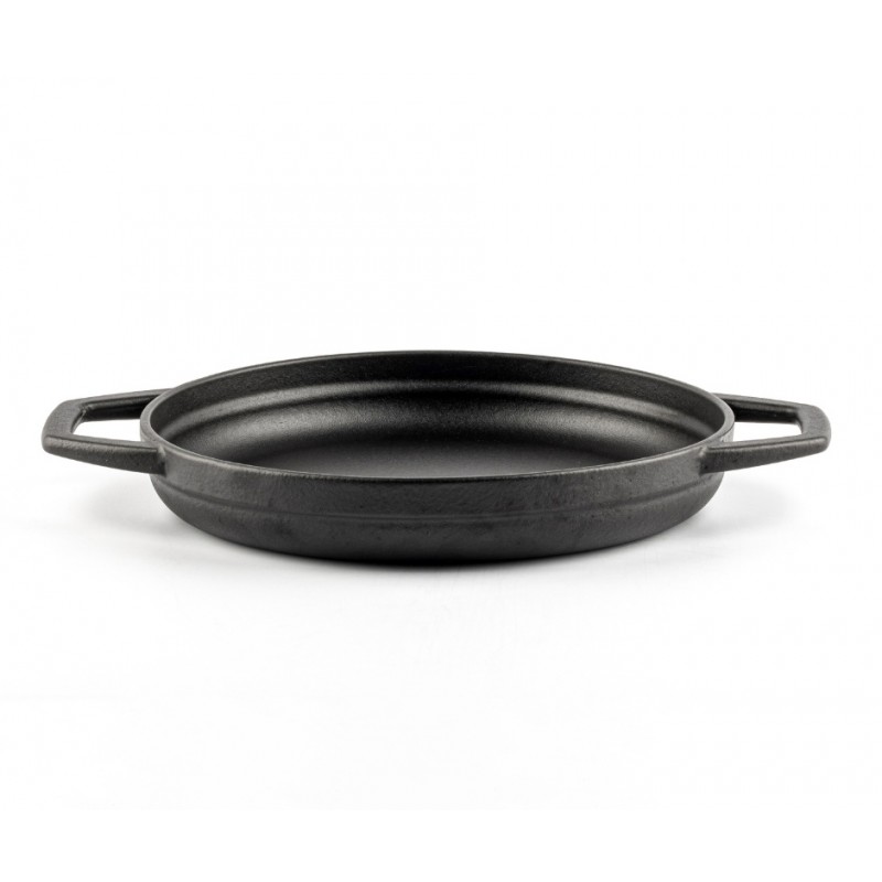 Enameled cast iron pan with two handles Hosse, Black Onyx, Ф22cm - Black cast iron cookware