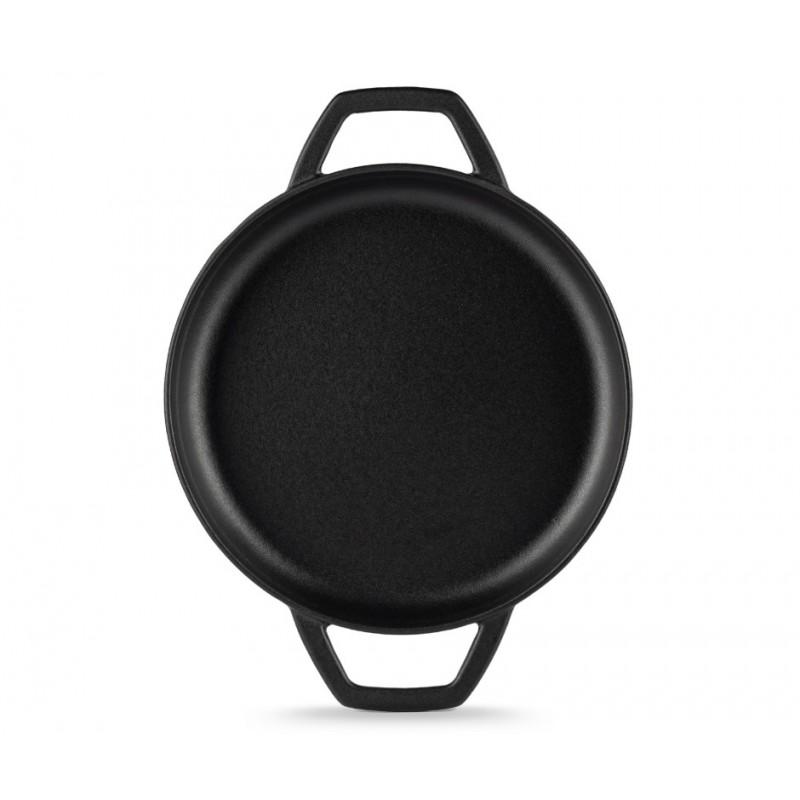 Enameled cast iron pan with two handles Hosse, Black Onyx, Ф22cm | Flat cast iron pan | Cast iron pan |