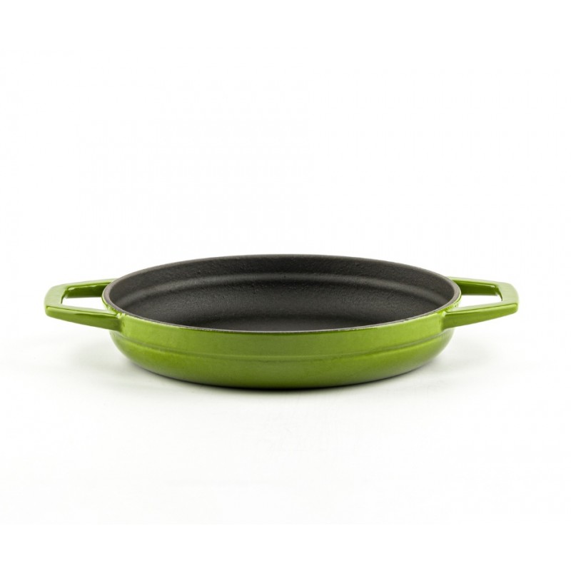 Enameled cast iron pan with two handles Hosse, Bamboo, Ф19cm | Flat cast iron pan | Cast iron pan |