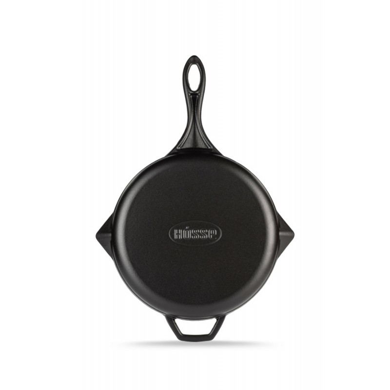 Enameled cast iron grill pan Hosse, Black Onyx, Ф24cm | Cast iron grill pan | Cast iron pan |