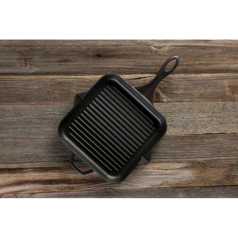 Enameled cast iron grill pan Hosse, Black Onyx, 28x28cm | Cast iron grill pan | Cast iron pan |