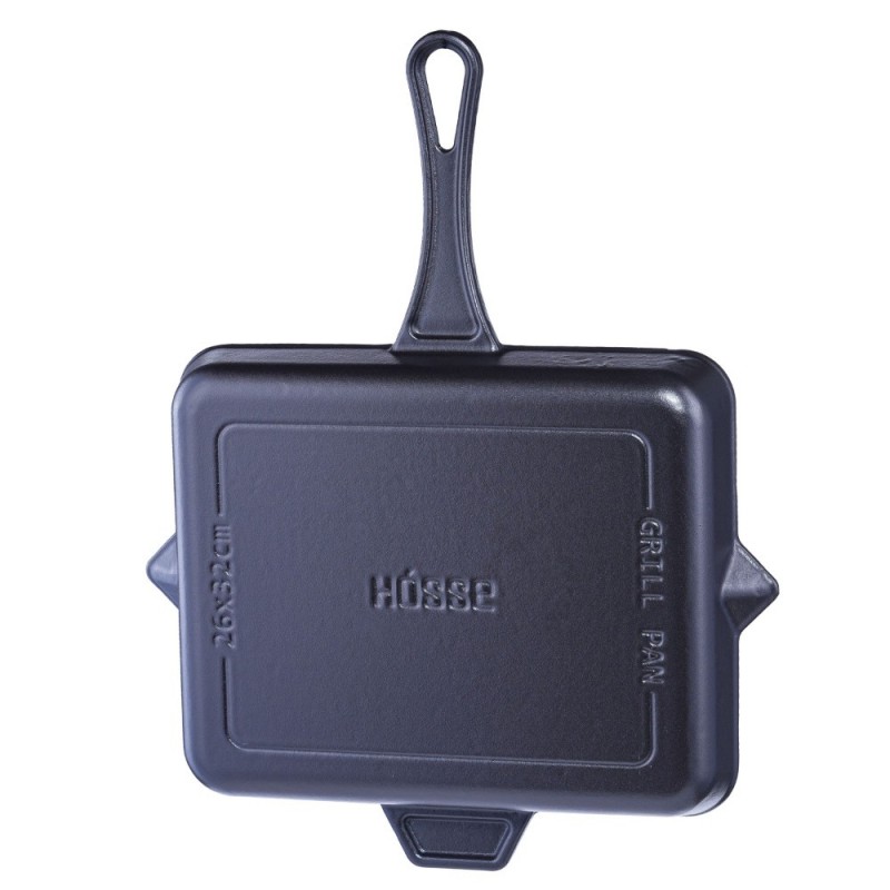 Enameled cast iron pan Hosse, Black Onyx, 26x32cm | Flat cast iron pan Enameled cast iron pan Hosse, Black Onyx, 26x32cm | Flat cast iron pan | Cast iron pan |