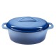 Enameled cast iron pot, Blue, oval, 33x27см | Cast iron pot Enameled cast iron pot, Blue, oval, 33x27см | Cast iron pot | |